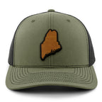 Maine State Wood Grain Patch Classic Snapback Trucker Hat