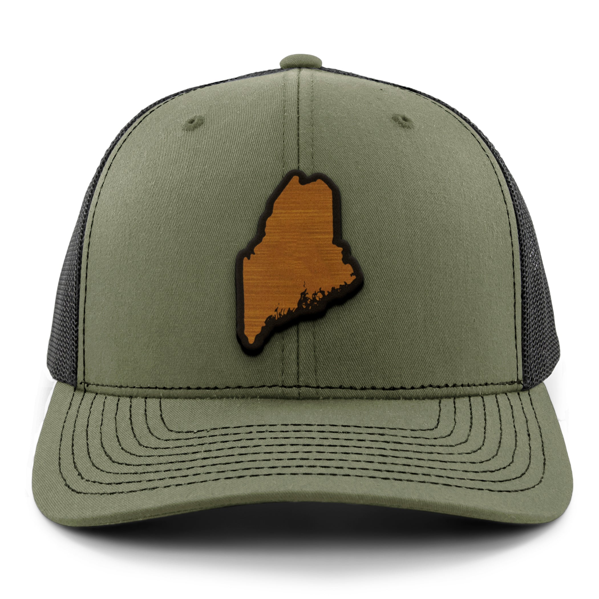 Maine State Wood Grain Patch Classic Snapback Trucker Hat