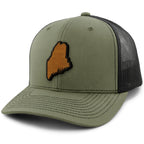 Maine State Wood Grain Patch Classic Snapback Trucker Hat