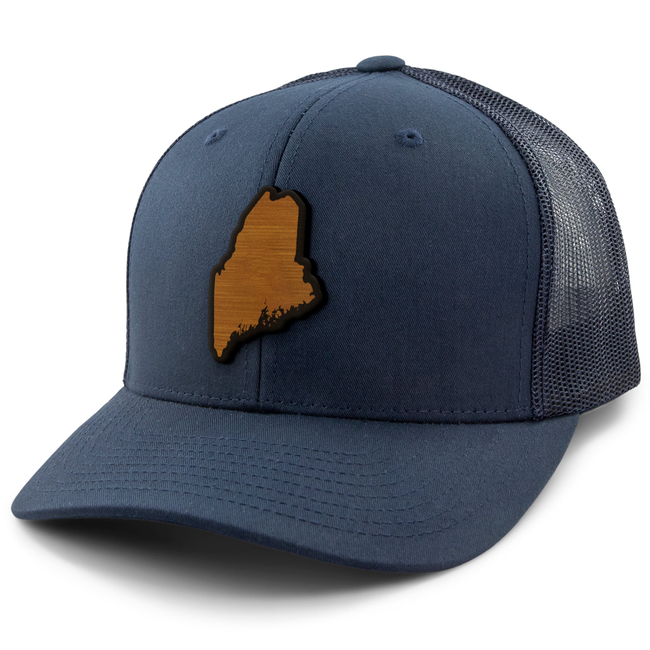 Maine State Wood Grain Patch Classic Snapback Trucker Hat