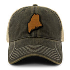 Maine State Wood Grain Patch Dirty Water Trucker Hat