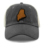 Maine State Wood Grain Patch Relaxed Trucker Hat