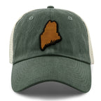Maine State Wood Grain Patch Relaxed Trucker Hat