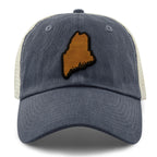 Maine State Wood Grain Patch Relaxed Trucker Hat