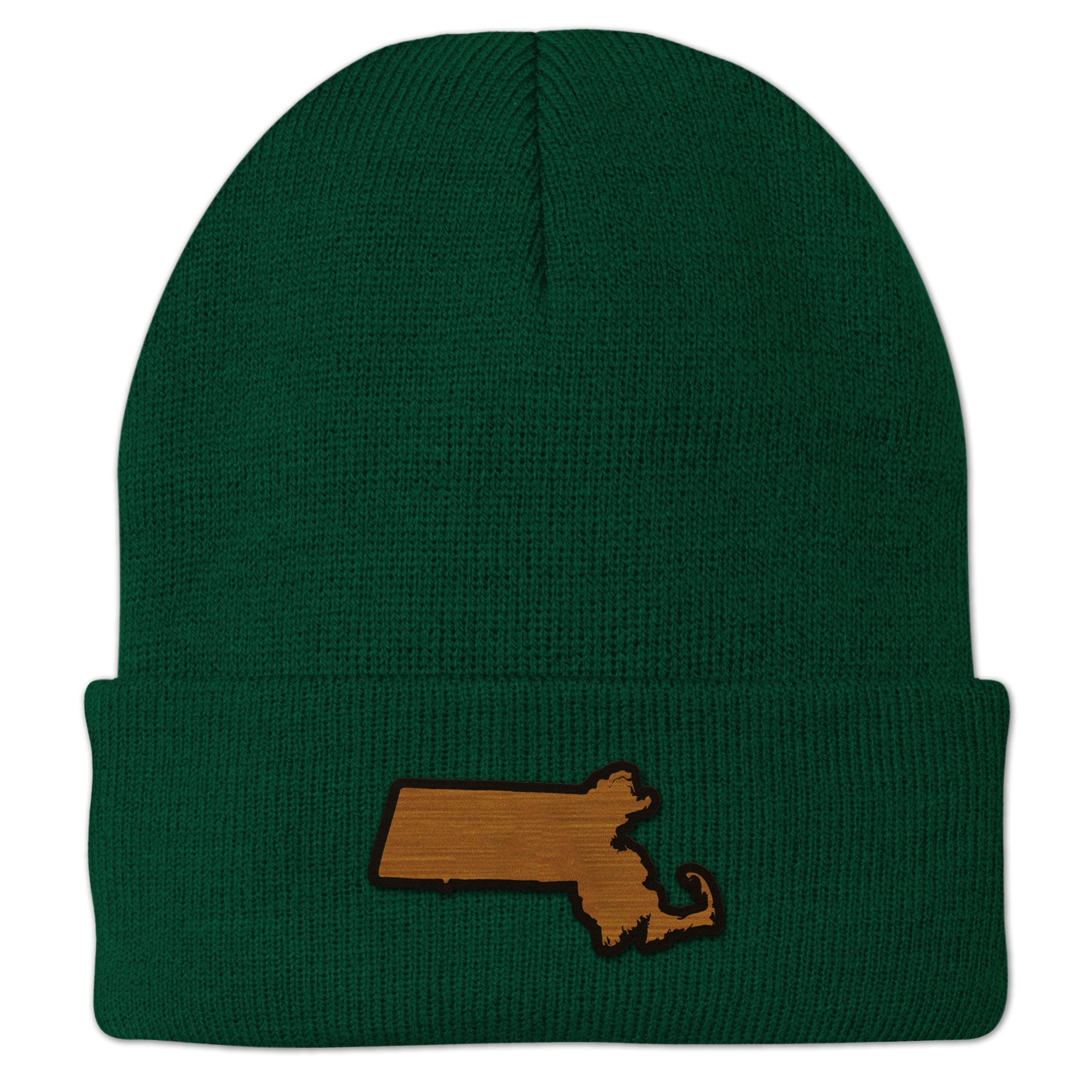 Massachusetts State Wood Grain Patch Cuff Knit