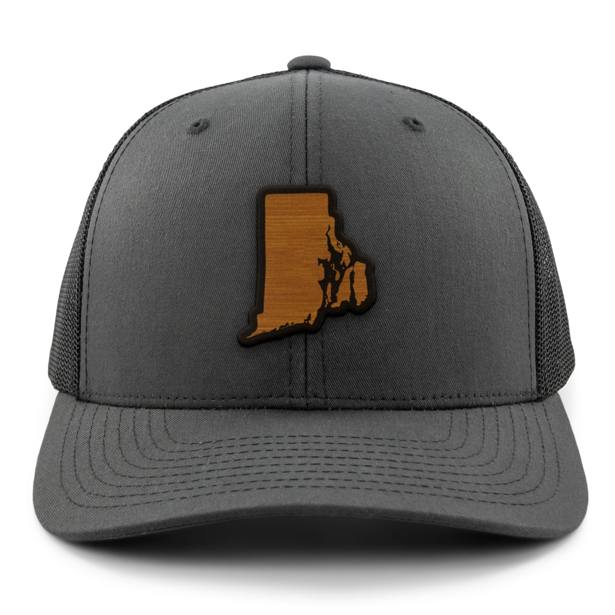 Rhode Island State Wood Grain Patch Classic Snapback Trucker Hat