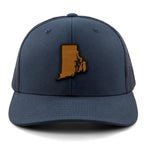 Rhode Island State Wood Grain Patch Classic Snapback Trucker Hat