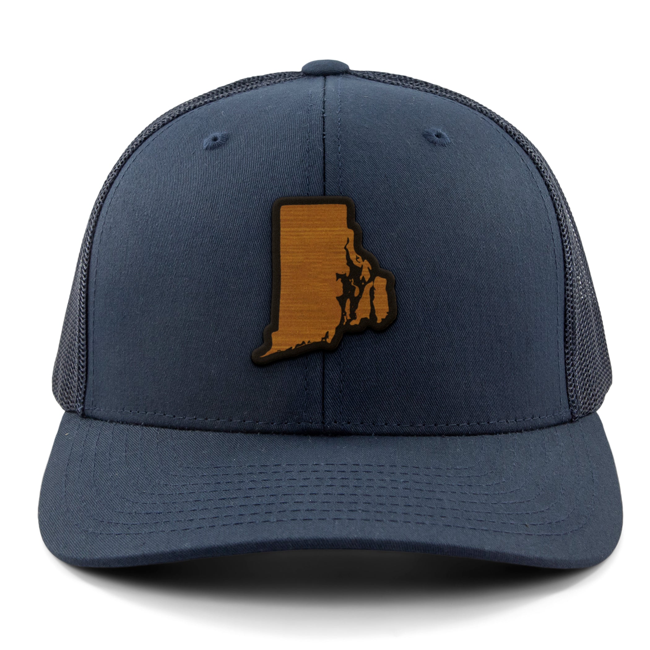 Rhode Island State Wood Grain Patch Classic Snapback Trucker Hat
