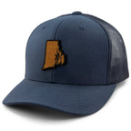 Rhode Island State Wood Grain Patch Classic Snapback Trucker Hat