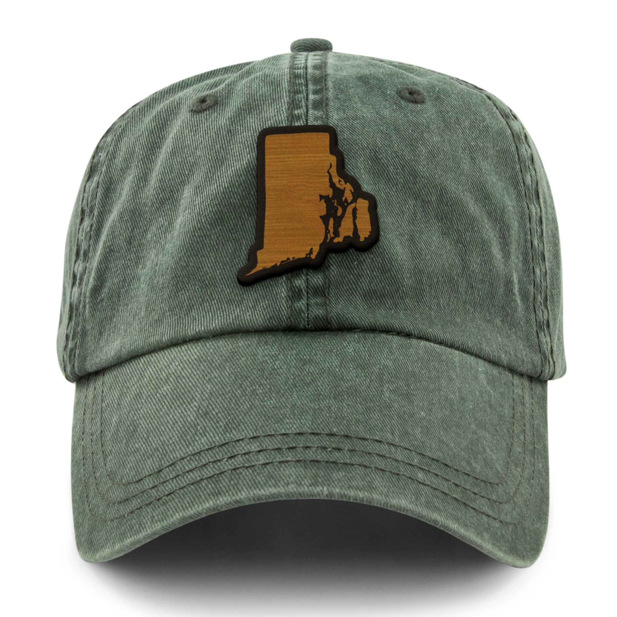 Rhode Island State Wood Grain Washed Dad Hat