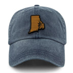 Rhode Island State Wood Grain Washed Dad Hat