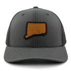 Connecticut State Wood Grain Patch Classic Snapback Trucker Hat