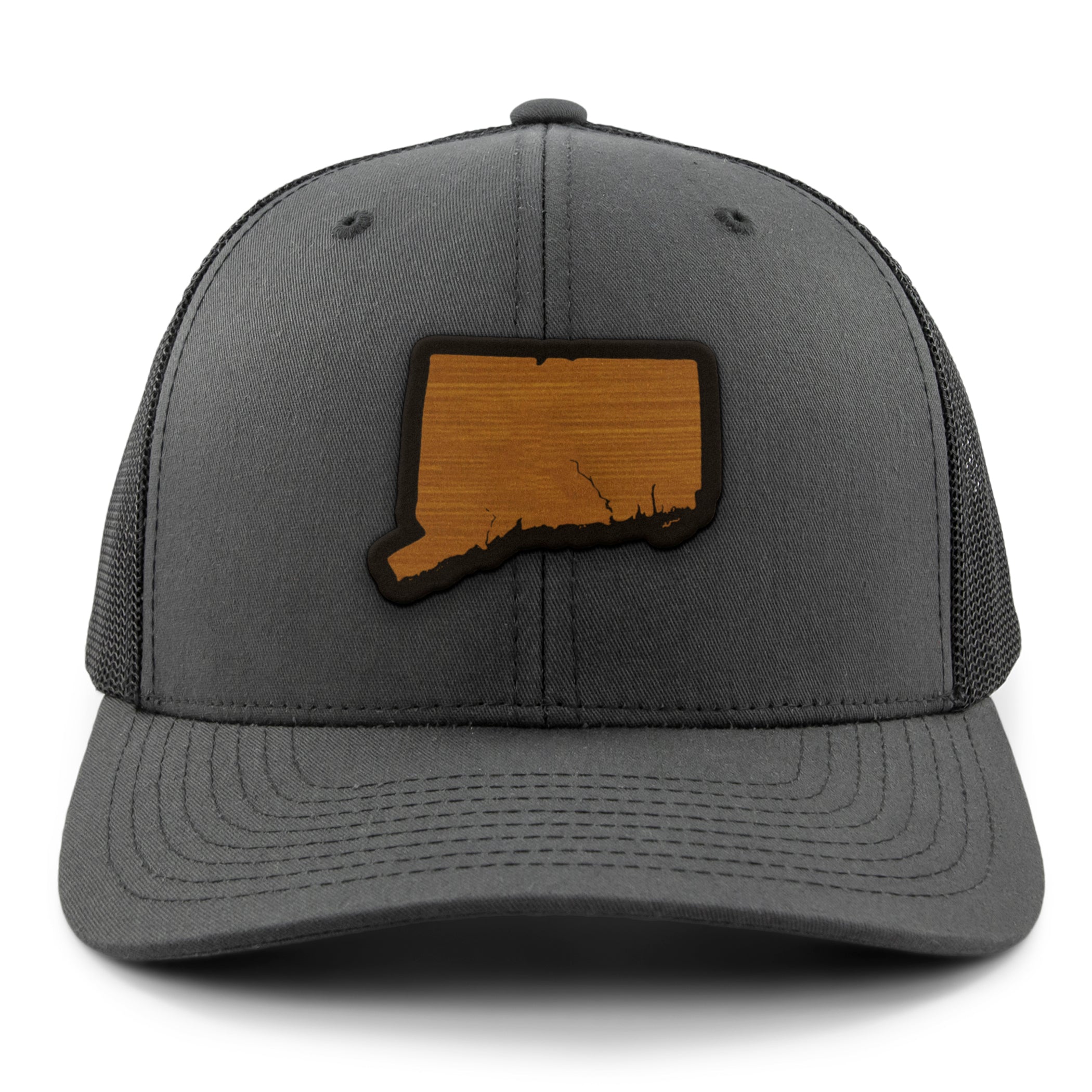 Connecticut State Wood Grain Patch Classic Snapback Trucker Hat