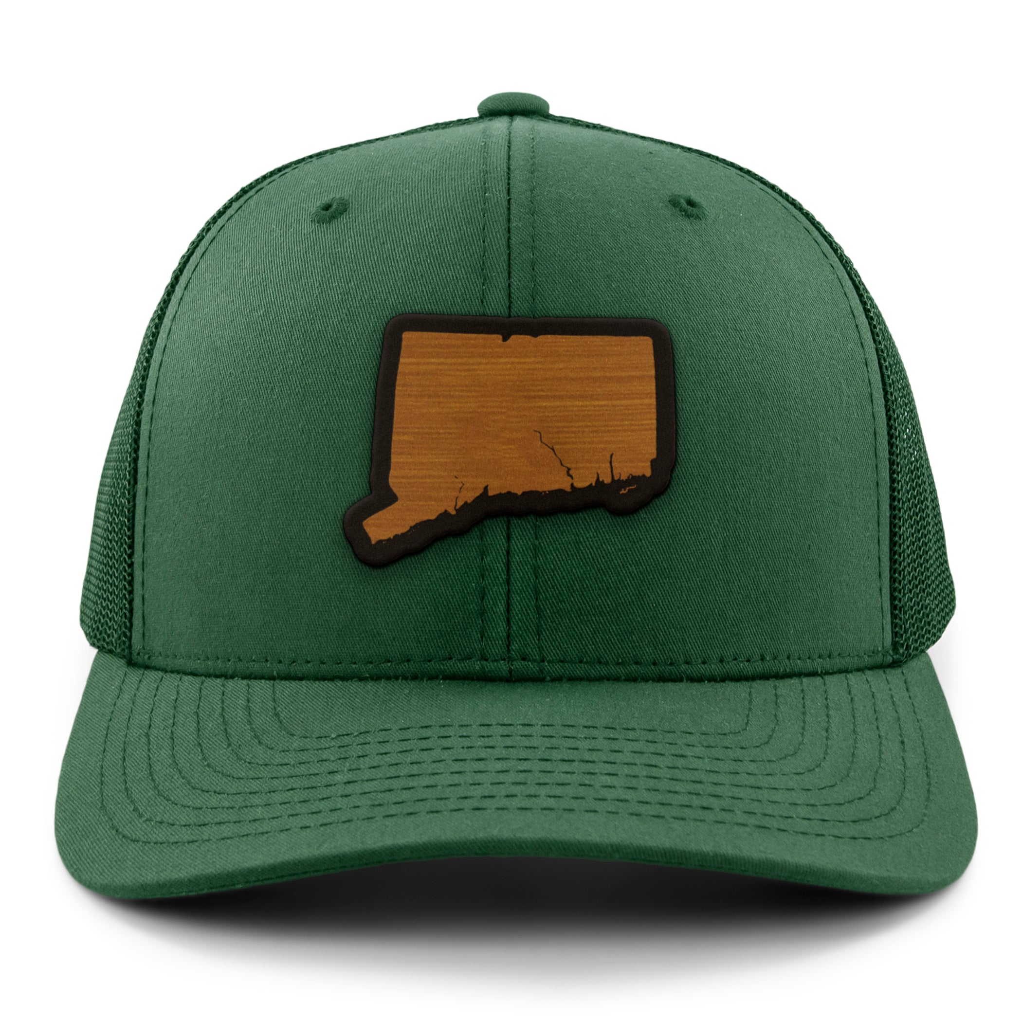 Connecticut State Wood Grain Patch Classic Snapback Trucker Hat