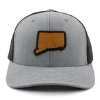 Connecticut State Wood Grain Patch Classic Snapback Trucker Hat