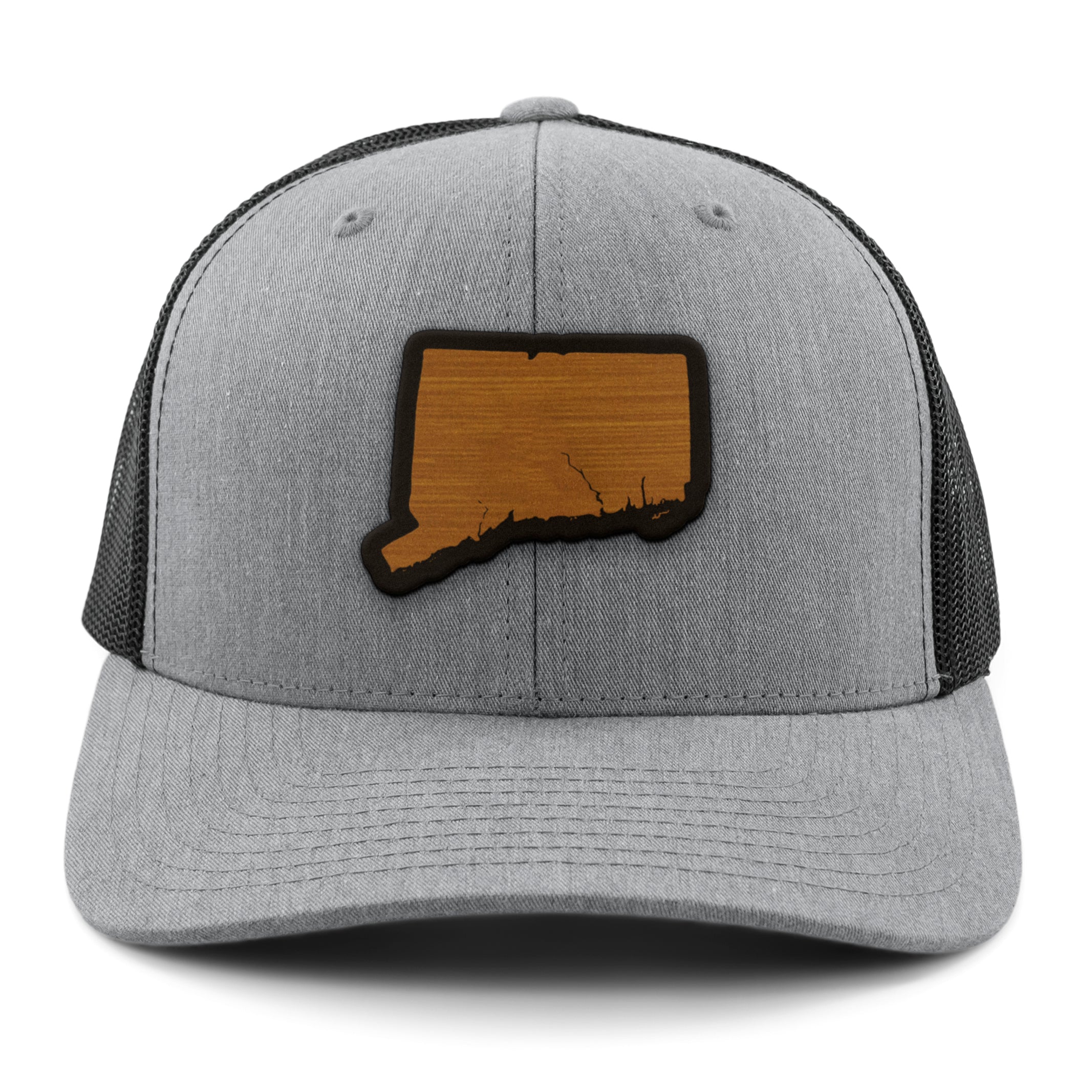Connecticut State Wood Grain Patch Classic Snapback Trucker Hat