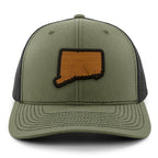 Connecticut State Wood Grain Patch Classic Snapback Trucker Hat