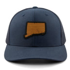 Connecticut State Wood Grain Patch Classic Snapback Trucker Hat