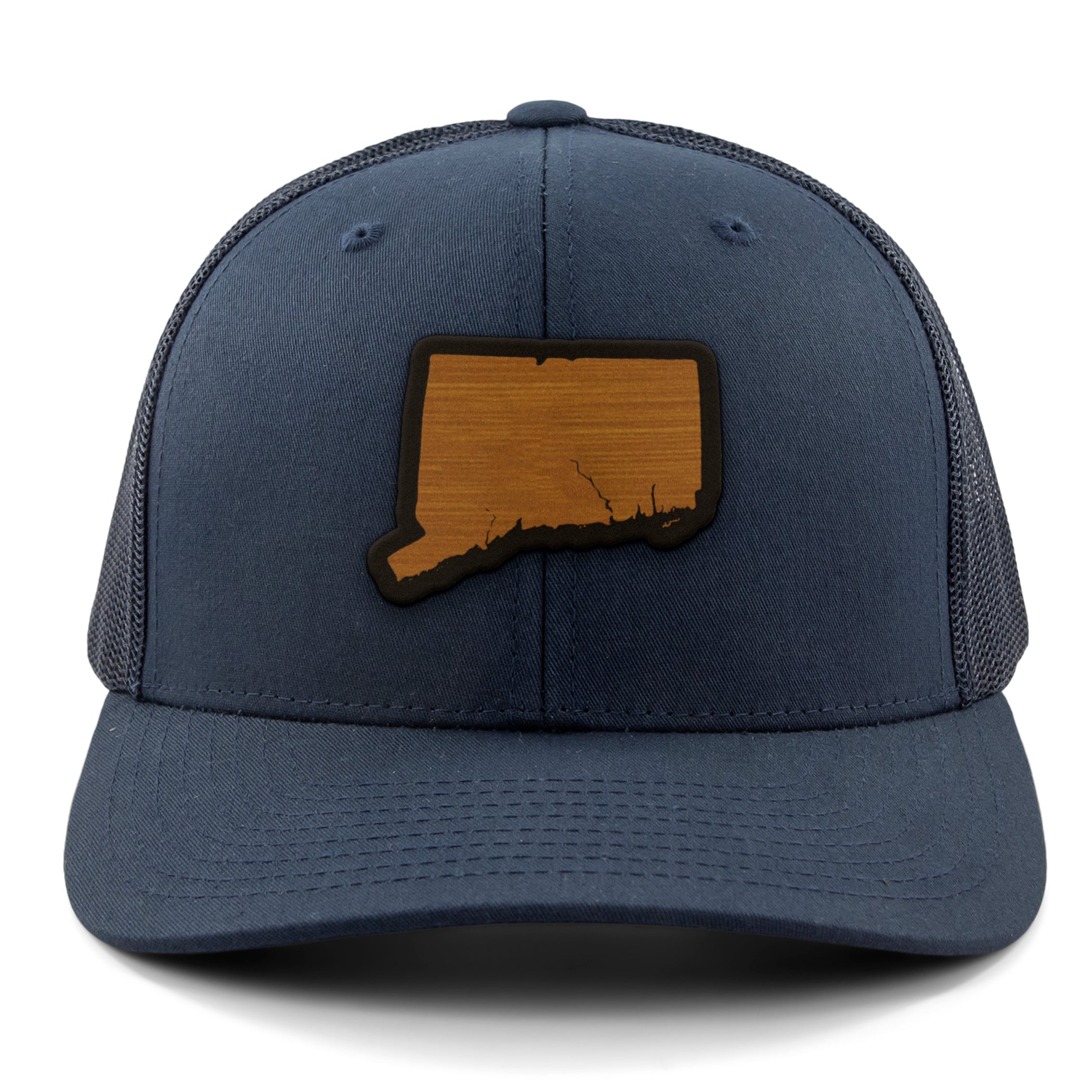 Connecticut State Wood Grain Patch Classic Snapback Trucker Hat