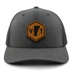 Vermont State Sign Wood Grain Patch Classic Snapback Trucker Hat