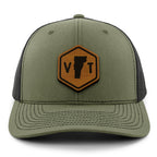 Vermont State Sign Wood Grain Patch Classic Snapback Trucker Hat
