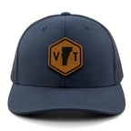 Vermont State Sign Wood Grain Patch Classic Snapback Trucker Hat