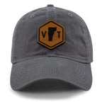 Vermont State Sign Wood Grain Patch Dad Hat