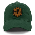 Vermont State Sign Wood Grain Patch Dad Hat