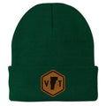 Vermont State Sign Wood Grain Patch Cuff Knit - Chowdaheadz