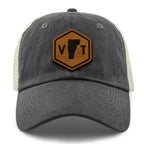 Vermont State Sign Wood Grain Patch Relaxed Trucker Hat