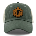 Vermont State Sign Wood Grain Patch Relaxed Trucker Hat