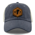 Vermont State Sign Wood Grain Patch Relaxed Trucker Hat