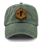 Vermont State Sign Wood Grain Patch Washed Dad Hat