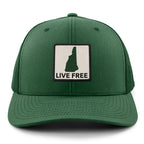 Live Free New Hampshire Printed Patch Classic Snapback Trucker Hat