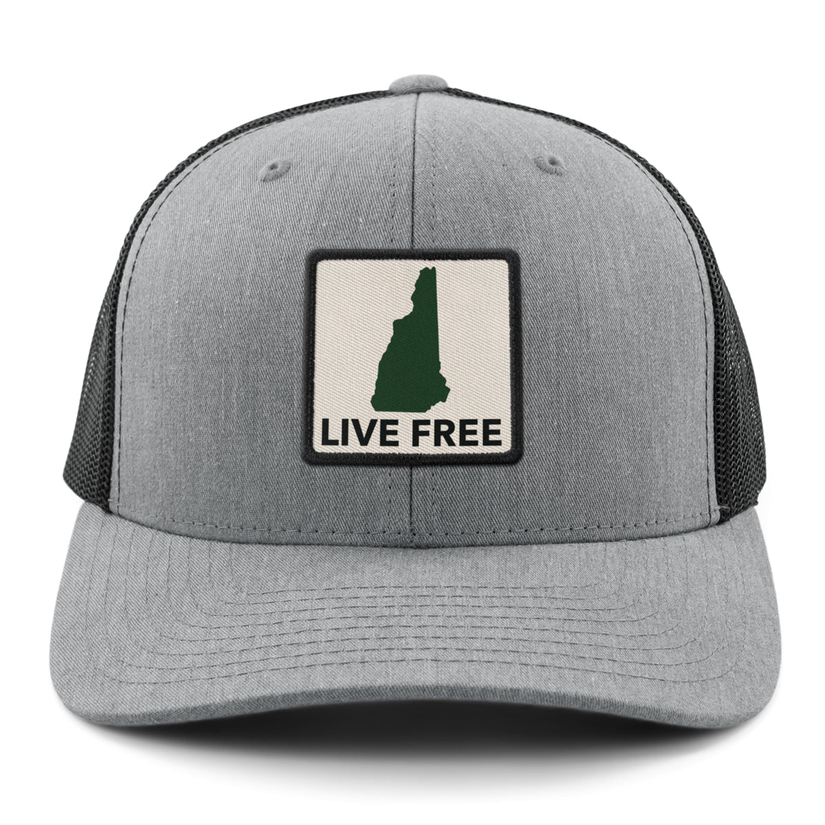 Live Free New Hampshire Printed Patch Classic Snapback Trucker Hat - Chowdaheadz