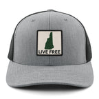 Live Free New Hampshire Printed Patch Classic Snapback Trucker Hat