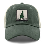Live Free New Hampshire Printed Patch Relaxed Trucker Hat