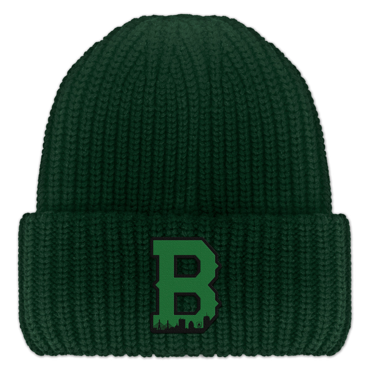 Boston B Green Skyline Chunky Knit Winter Hat