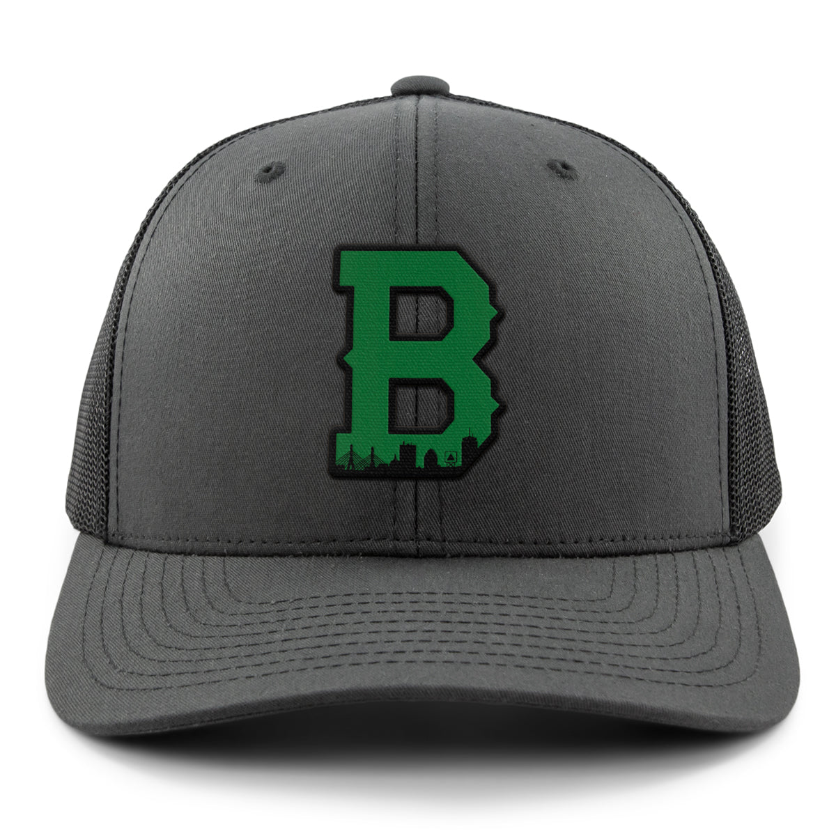 Boston B Green Skyline Classic Snapback Trucker Hat