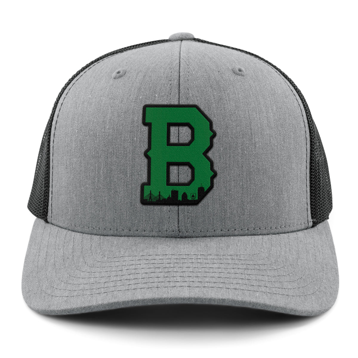 Boston B Green Skyline Classic Snapback Trucker Hat