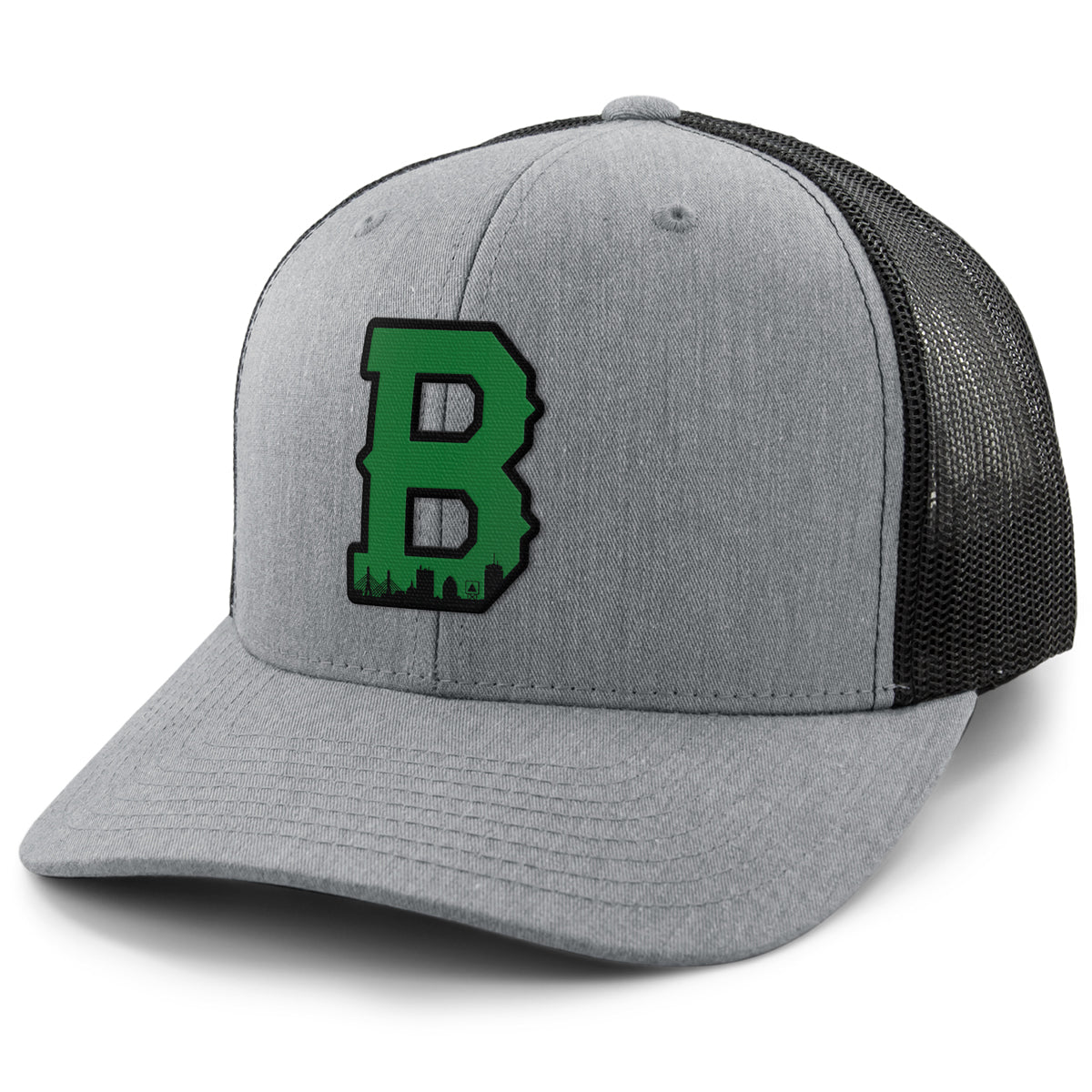 Boston B Green Skyline Classic Snapback Trucker Hat