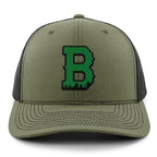 Boston B Green Skyline Classic Snapback Trucker Hat