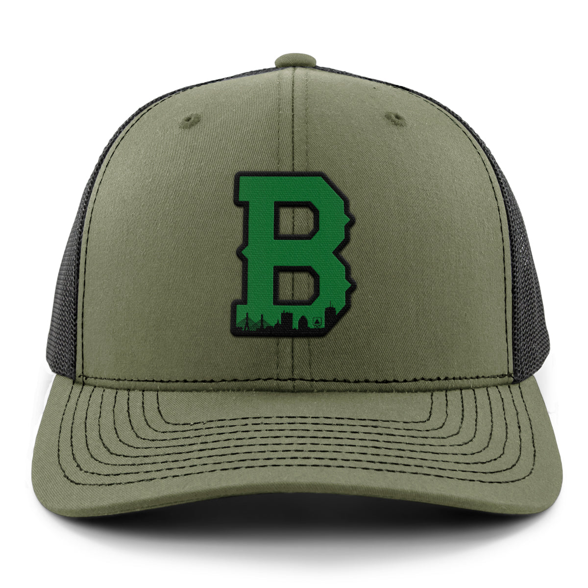Boston B Green Skyline Classic Snapback Trucker Hat