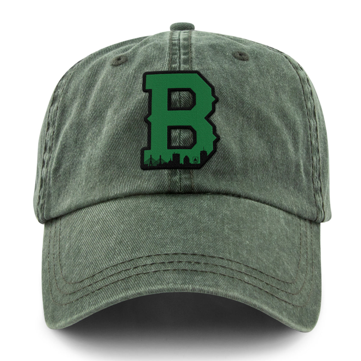 Boston B Green Skyline Washed Dad Hat - Chowdaheadz