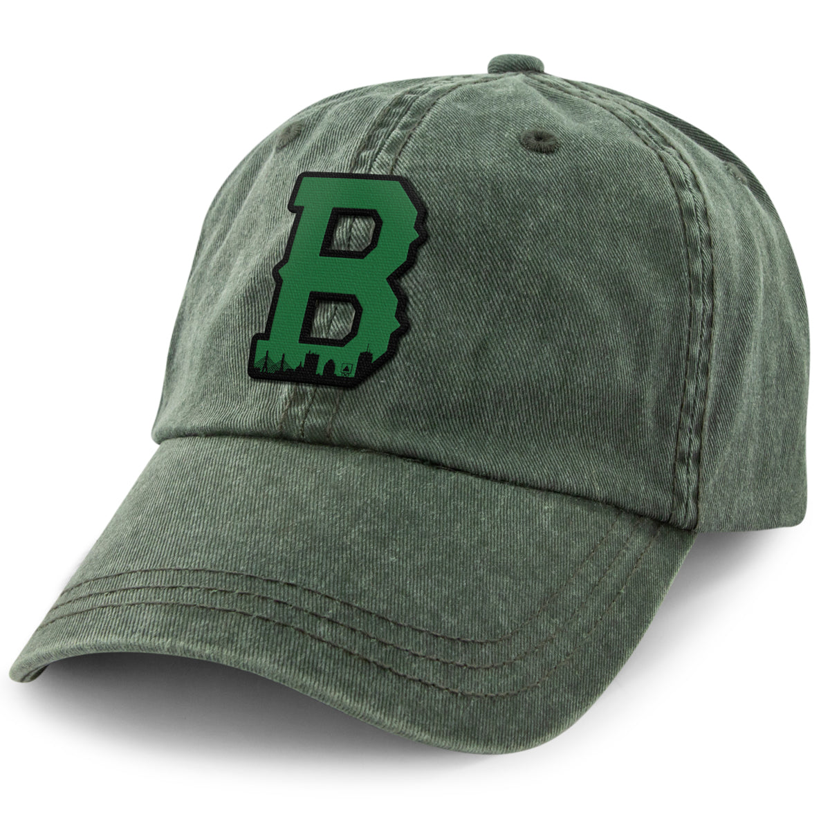 Boston B Green Skyline Washed Dad Hat - Chowdaheadz
