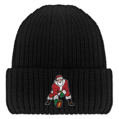 Three Point Stance Santa Chunky Knit Winter Hat - Chowdaheadz