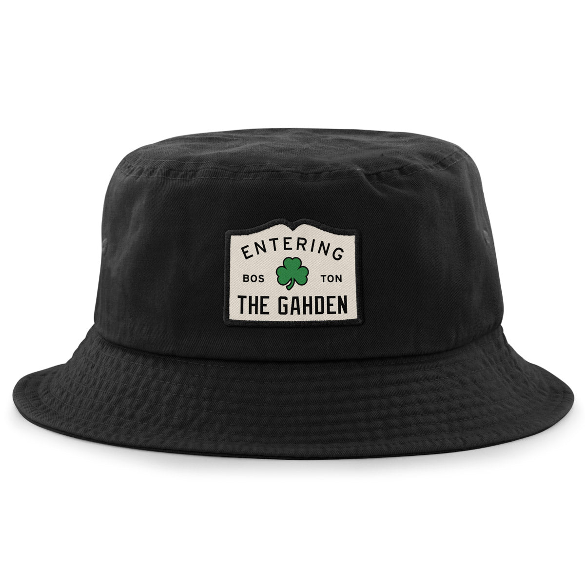 Entering The Gahden Shamrock Patch Bucket Hat