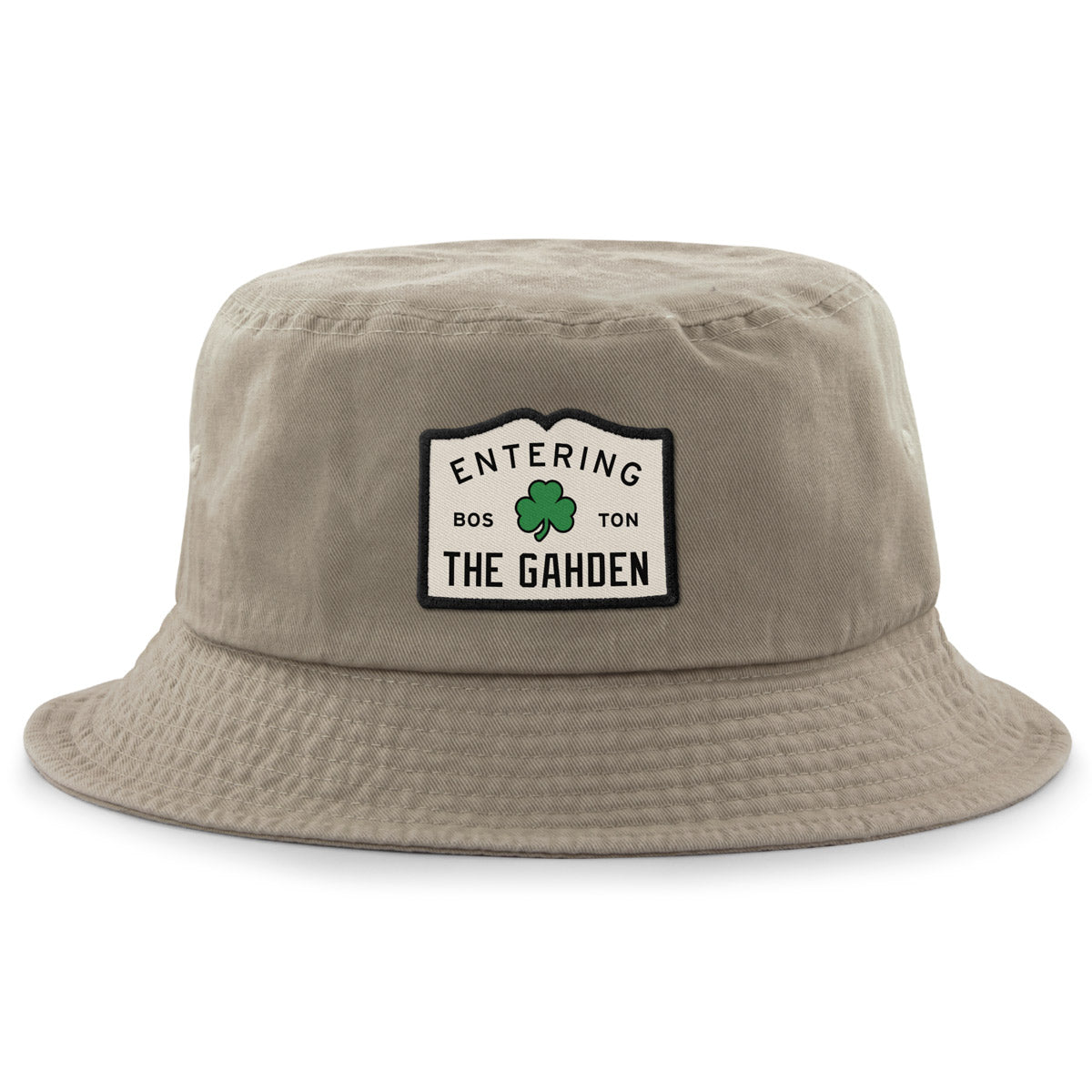 Entering The Gahden Shamrock Patch Bucket Hat