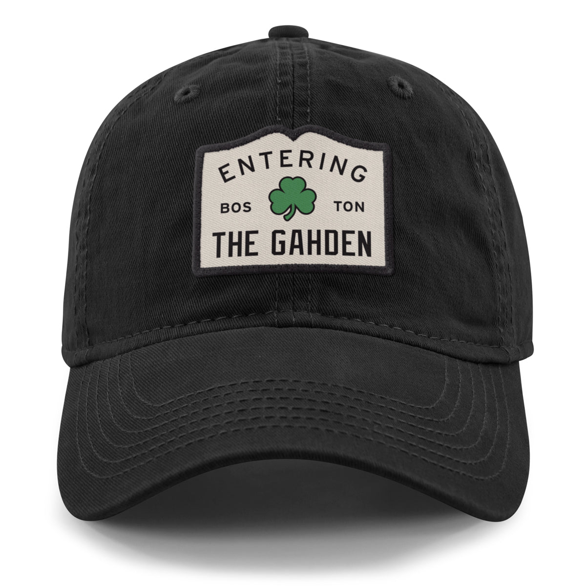 Entering The Gahden Shamrock Patch Dad Hat - Chowdaheadz