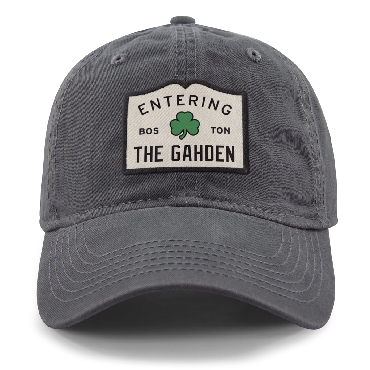 Entering The Gahden Shamrock Patch Dad Hat - Chowdaheadz